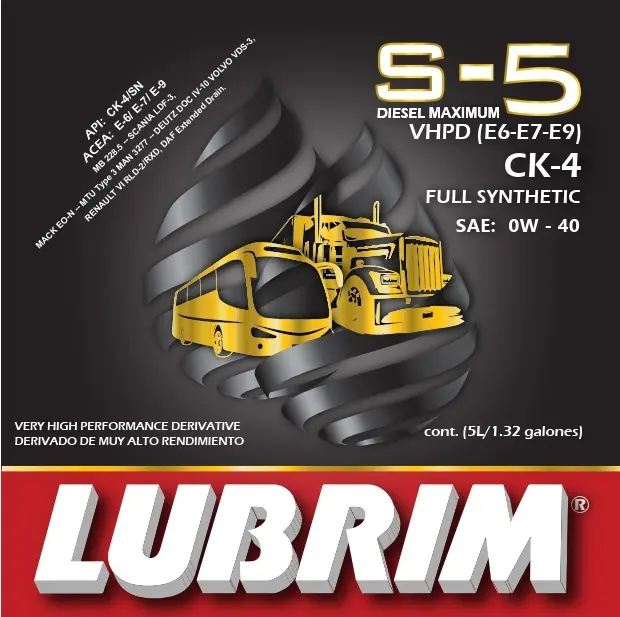 1-S-5 DIESEL MAXIMUM V.H.P.D. (E6,E7,E9) CK-4 FULL SYNTHETIC 0W-40