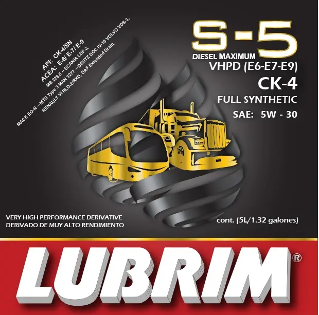 1-S-5 DIESEL MAXIMUM V.H.P.D. (E6,E7,E9) CK-4 FULL SYNTHETIC 5W-30