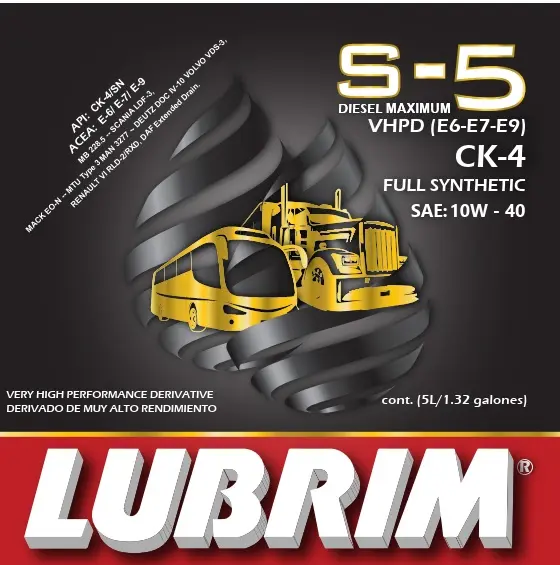 1-S-5 DIESEL MAXIMUM V.H.P.D. (E6,E7,E9) CK-4 FULL SYNTHETIC 10W-40